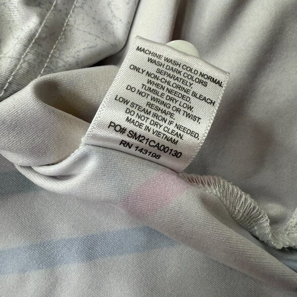 Chubbies Performance Polo Shirt Men L White Green Pink Blue Striped Stretch - Picture 7 of 13